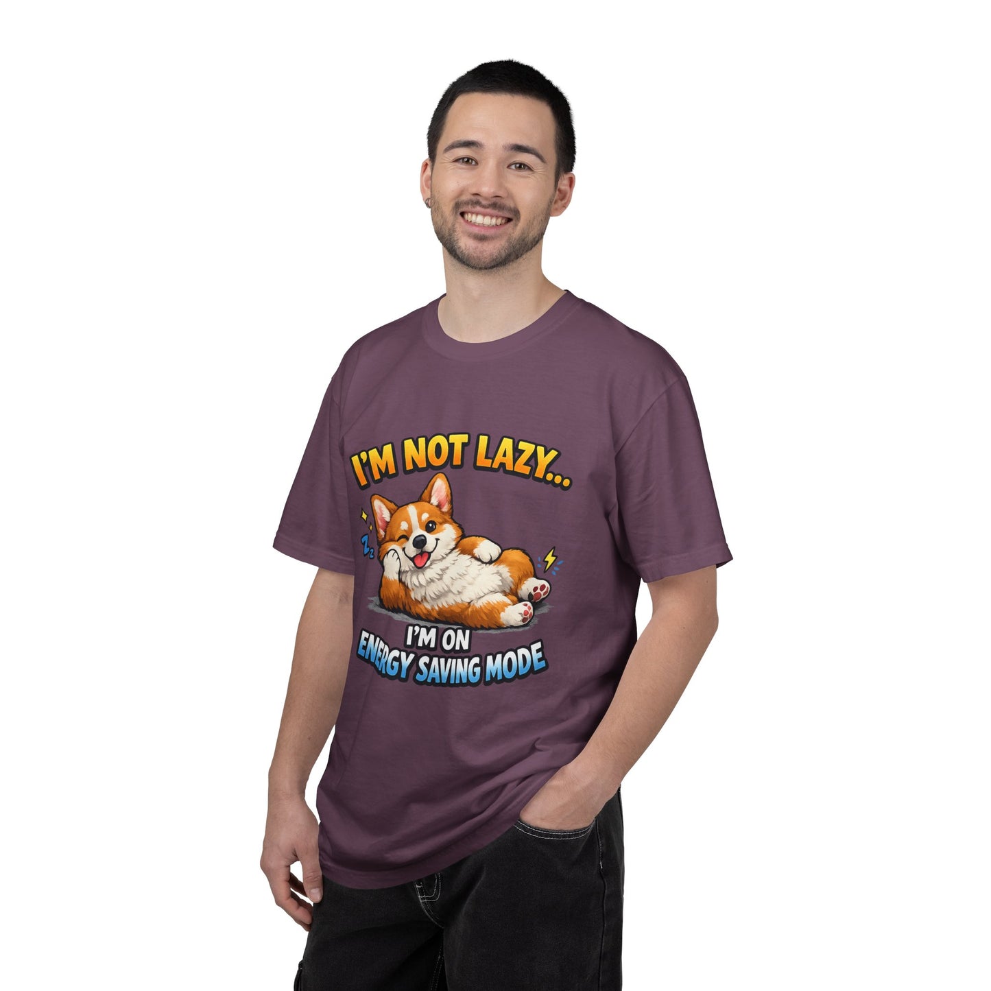Corgi Energy Saving Mode T-Shirt — "I'm Not Lazy" Cute Dog Graphic Tee