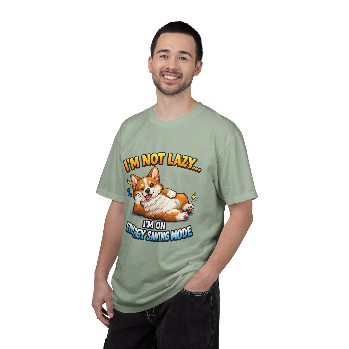 Corgi Energy Saving Mode T-Shirt — "I'm Not Lazy" Cute Dog Graphic Tee