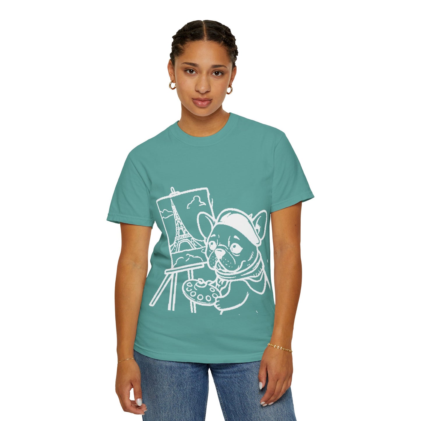 Frenchie painting-graphic tee