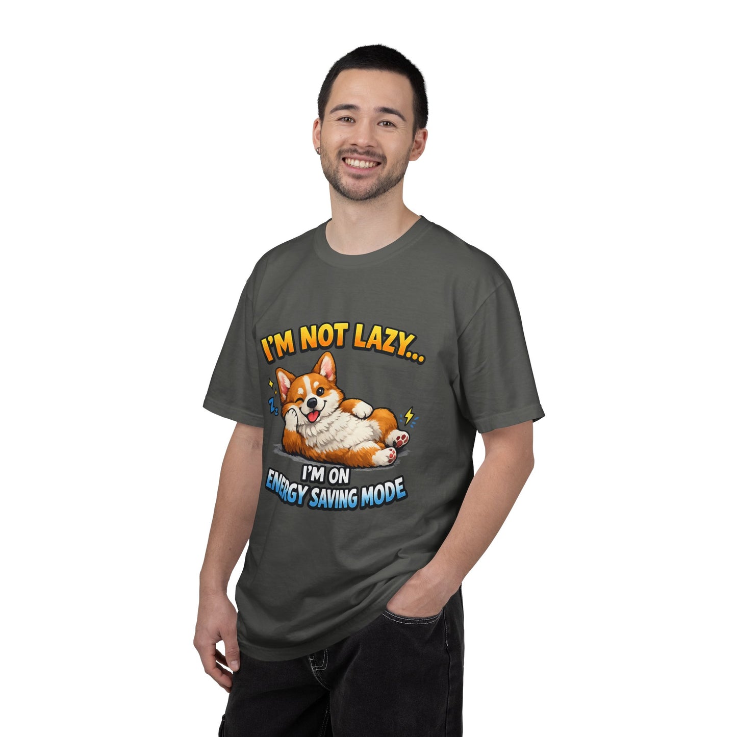 Corgi Energy Saving Mode T-Shirt — "I'm Not Lazy" Cute Dog Graphic Tee