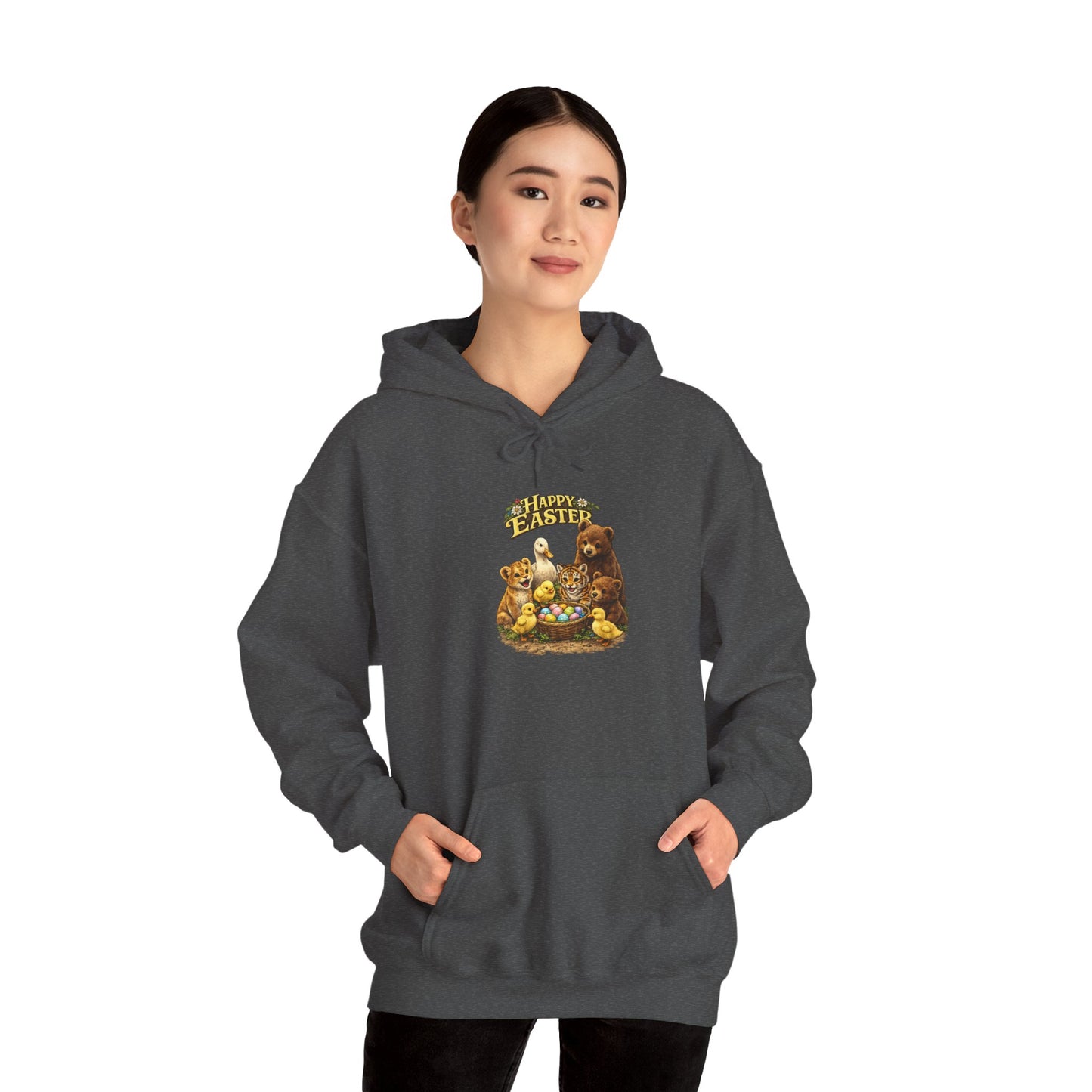 Happy Easter Lions, Tigers, Bears Unisex Heavy Blend™ Hooded Sweatshirt