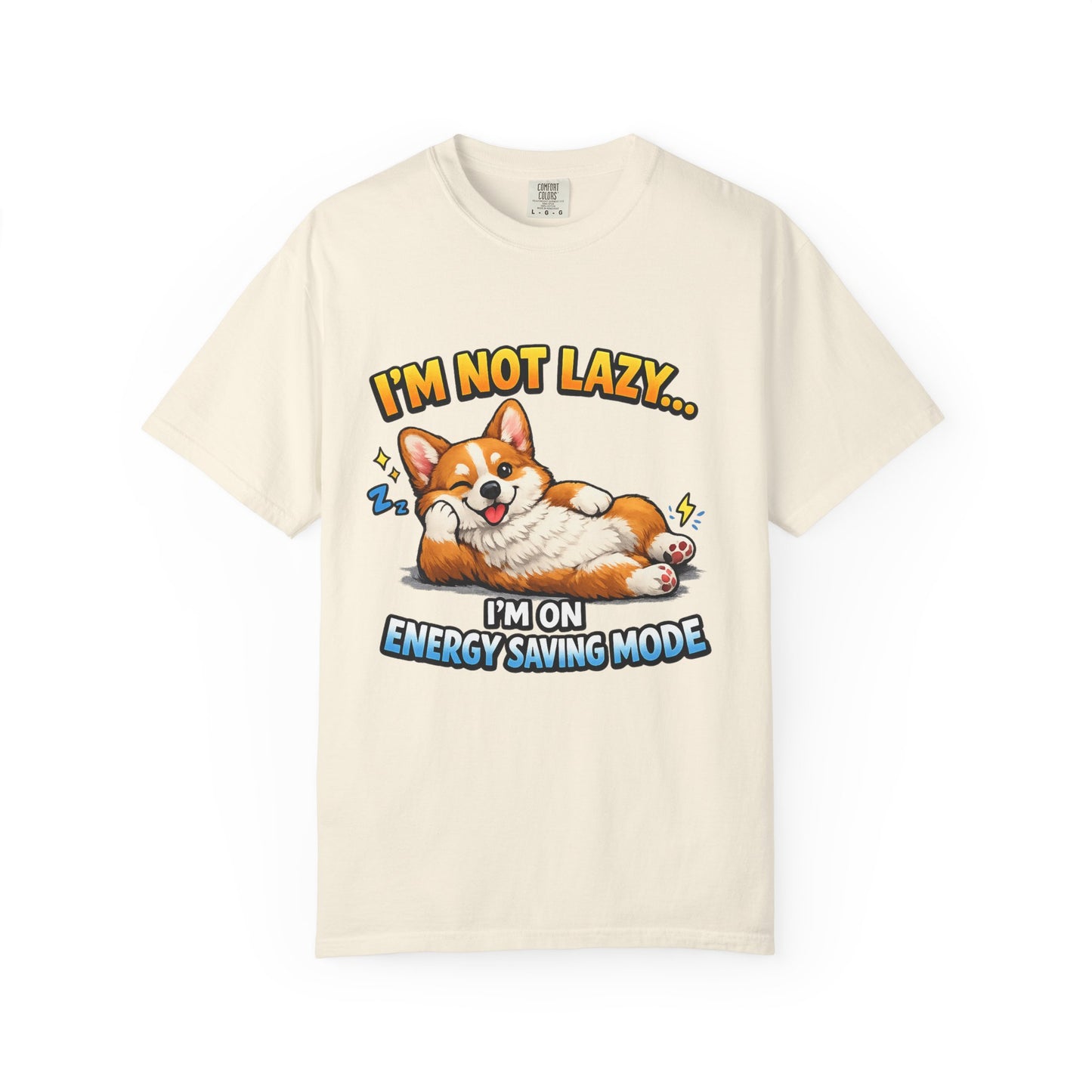 Corgi Energy Saving Mode T-Shirt — "I'm Not Lazy" Cute Dog Graphic Tee