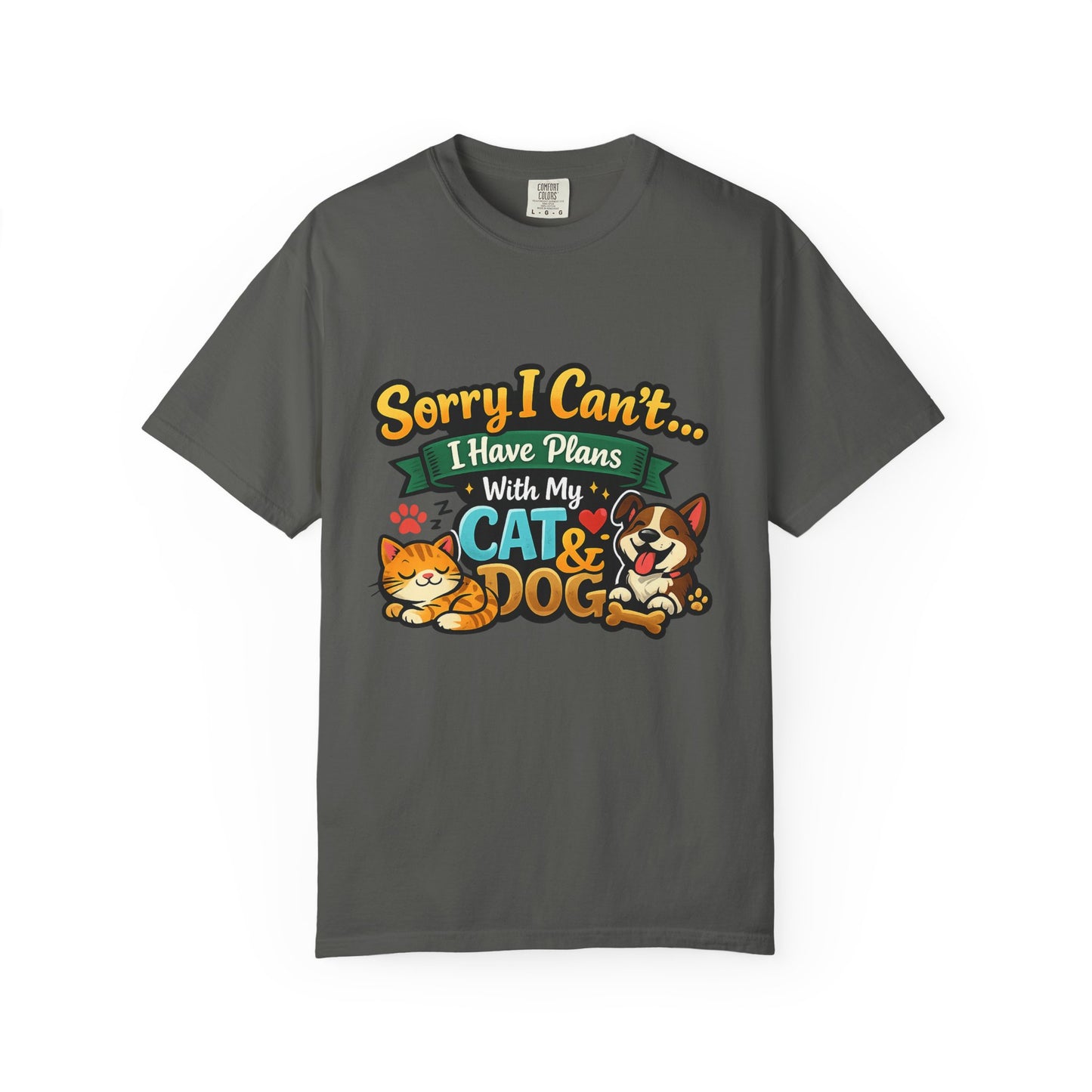 Sorry I Can't — I Have Plans With My Cat & Dog T-Shirt