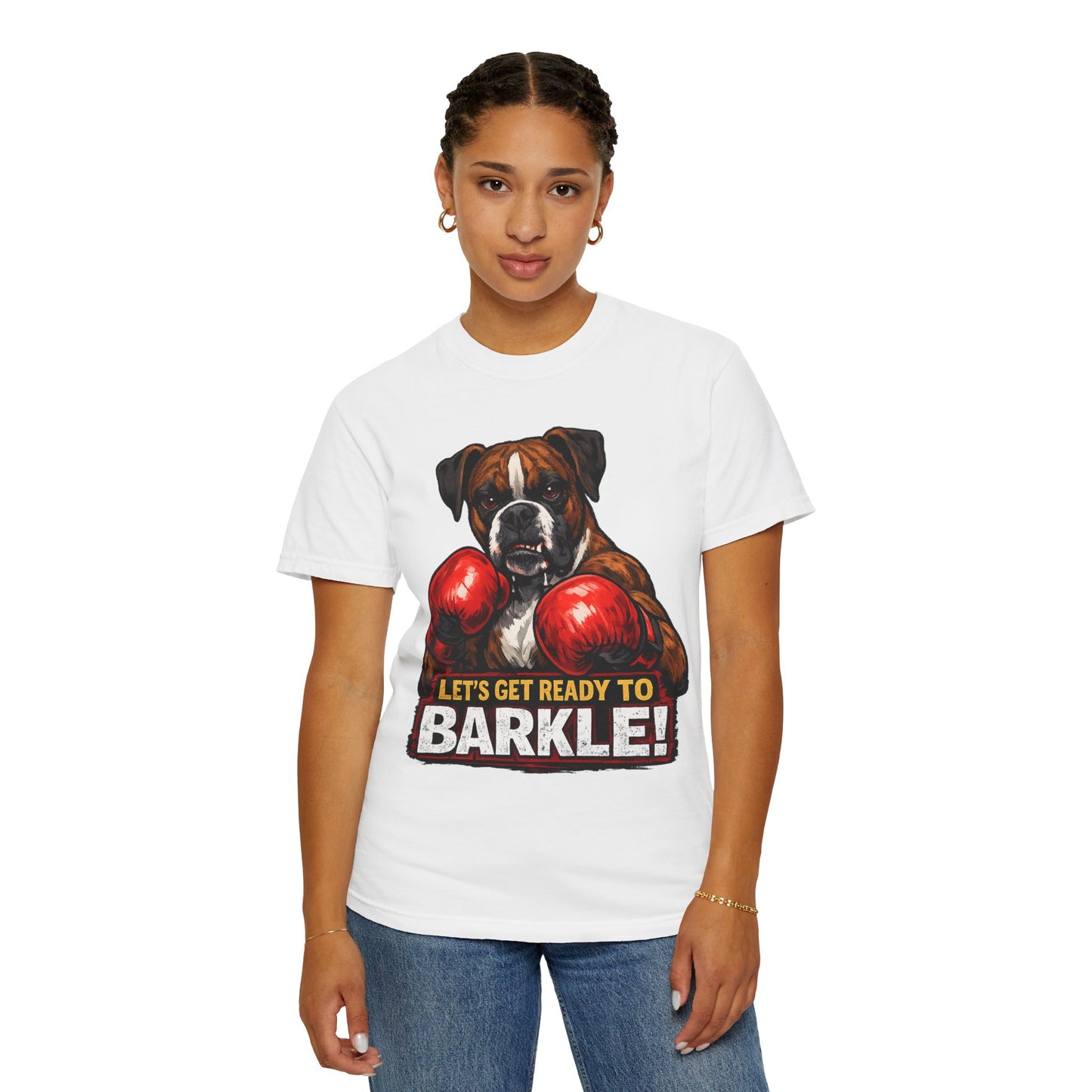 Boxer Dog Boxing T‑Shirt — "Let’s Get Ready to Barkle!" Funny Dog Lover Tee