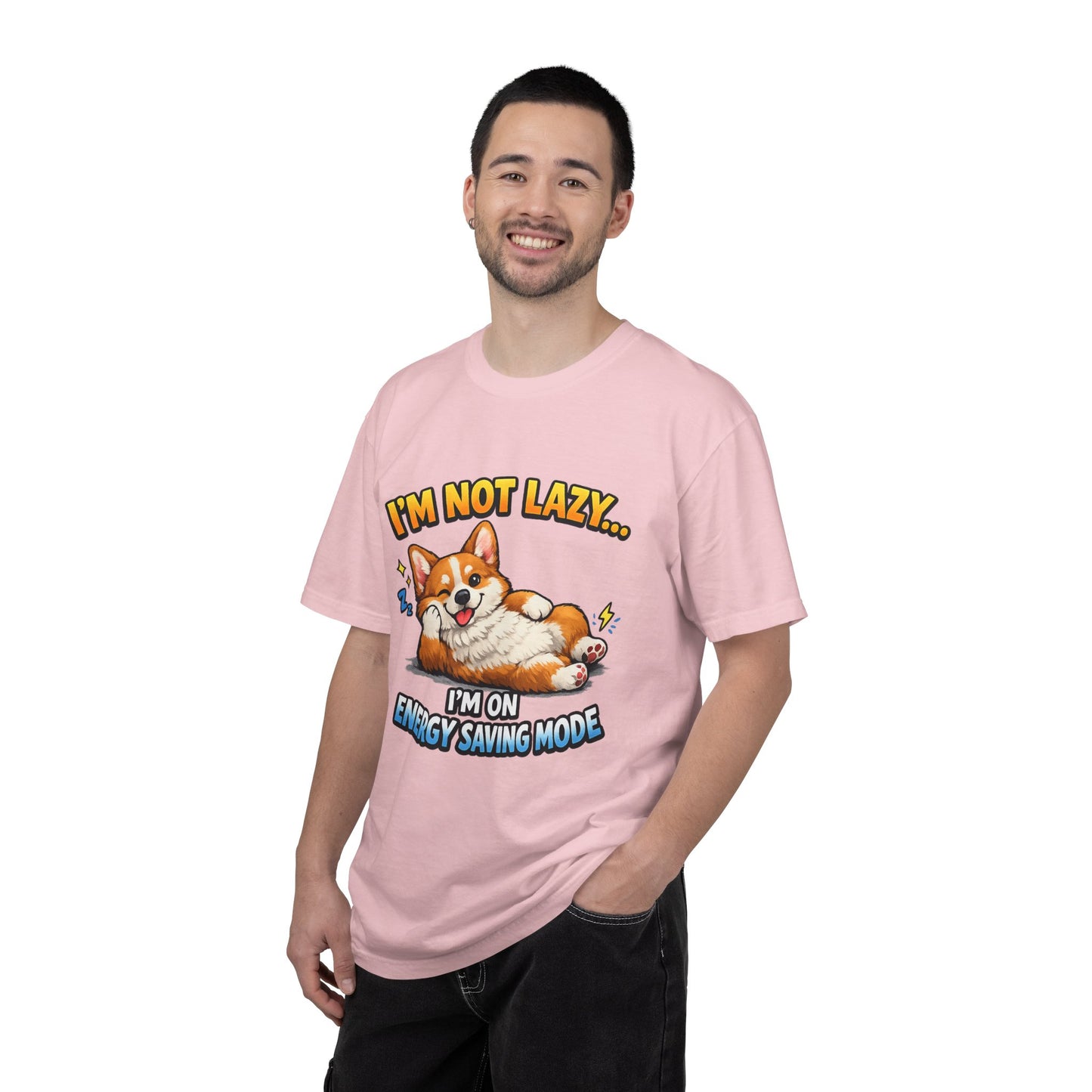 Corgi Energy Saving Mode T-Shirt — "I'm Not Lazy" Cute Dog Graphic Tee