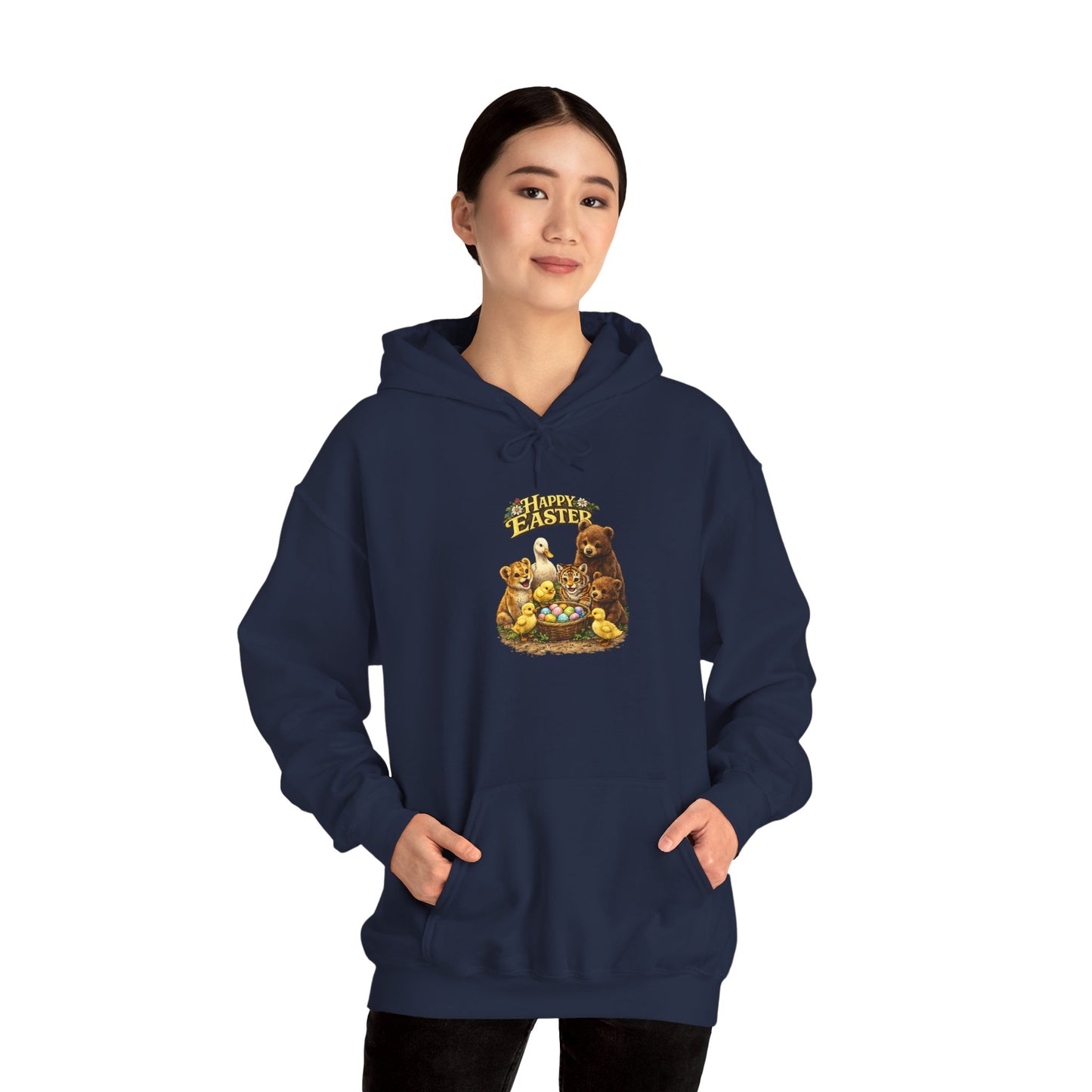 Happy Easter Lions, Tigers, Bears Unisex Heavy Blend™ Hooded Sweatshirt