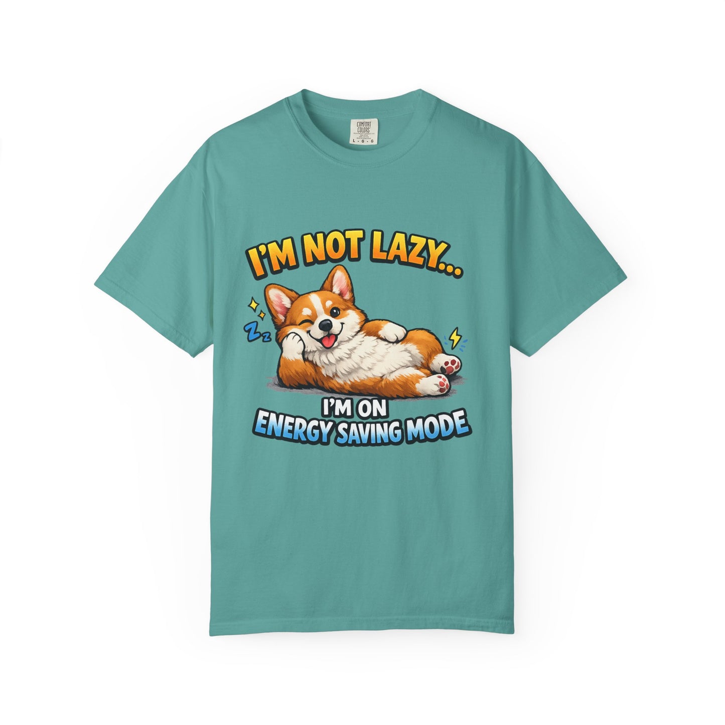 Corgi Energy Saving Mode T-Shirt — "I'm Not Lazy" Cute Dog Graphic Tee