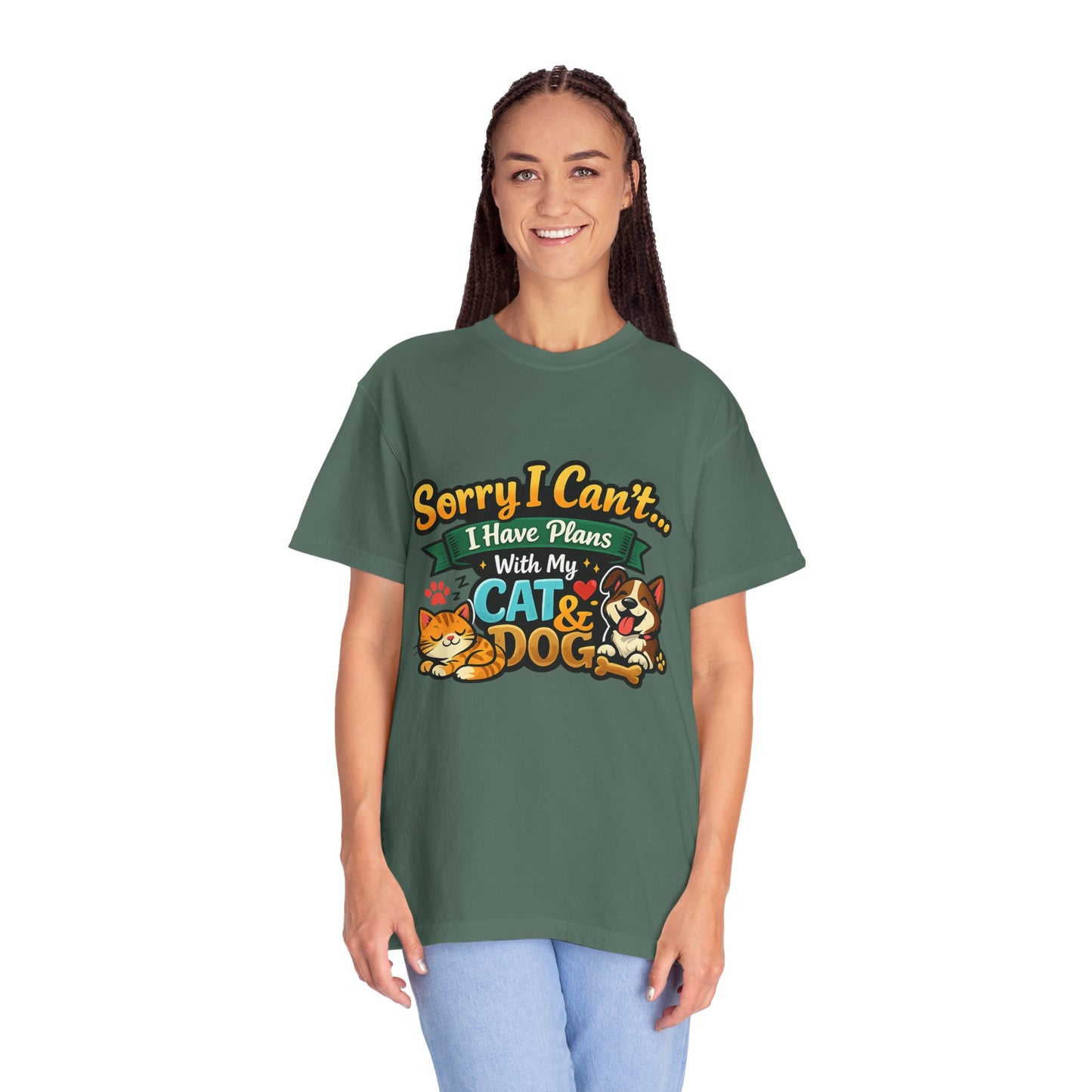 Sorry I Can't — I Have Plans With My Cat & Dog T-Shirt