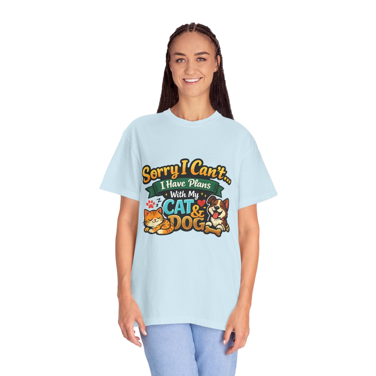 Sorry I Can't — I Have Plans With My Cat & Dog T-Shirt