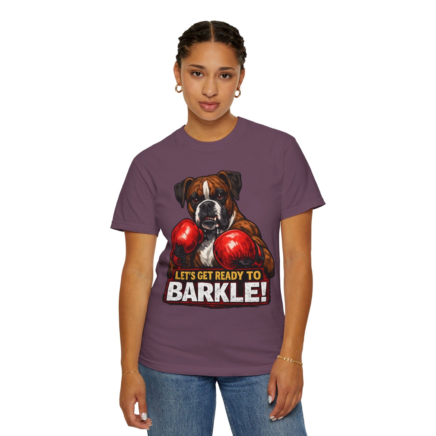 Boxer Dog Boxing T‑Shirt — "Let’s Get Ready to Barkle!" Funny Dog Lover Tee