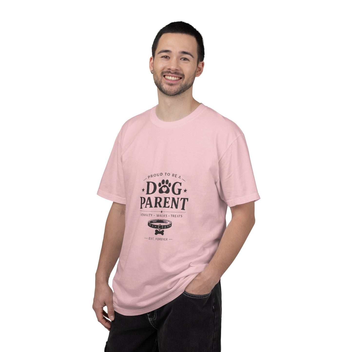Dog Parent T-Shirt — Proud to Be a Dog Parent Graphic Tee in black lettering