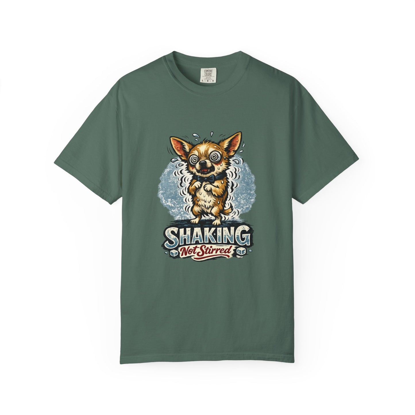 T-Shirt — 'Shaking Not Stirred' Cute Shivering Chihuahua Graphic Tee