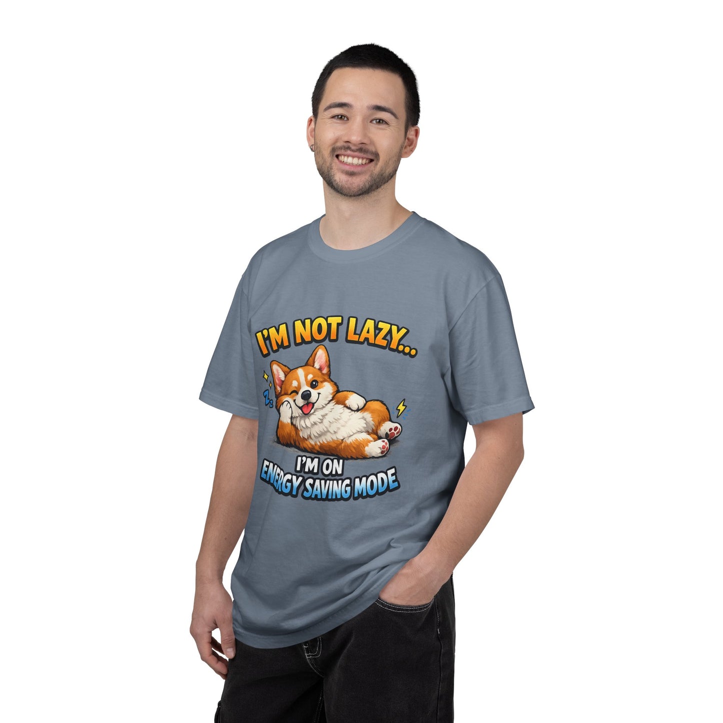 Corgi Energy Saving Mode T-Shirt — "I'm Not Lazy" Cute Dog Graphic Tee