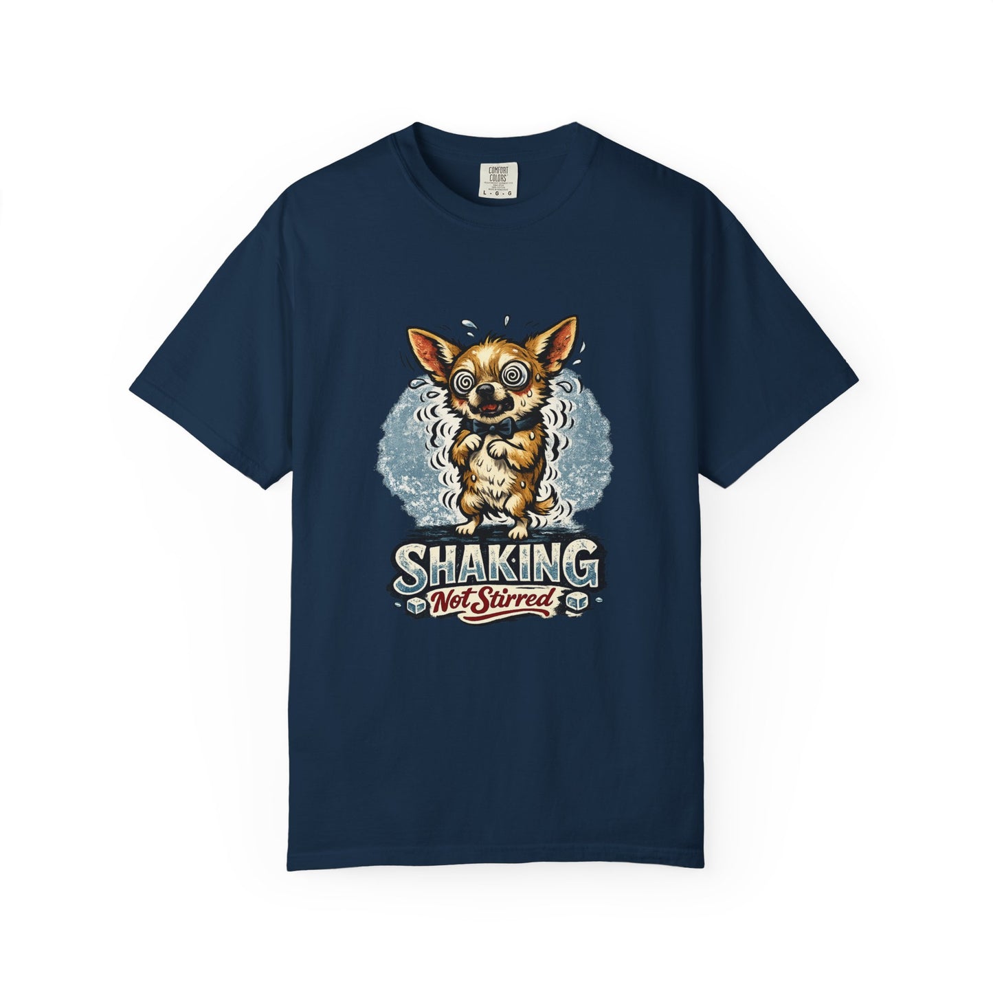 T-Shirt — 'Shaking Not Stirred' Cute Shivering Chihuahua Graphic Tee