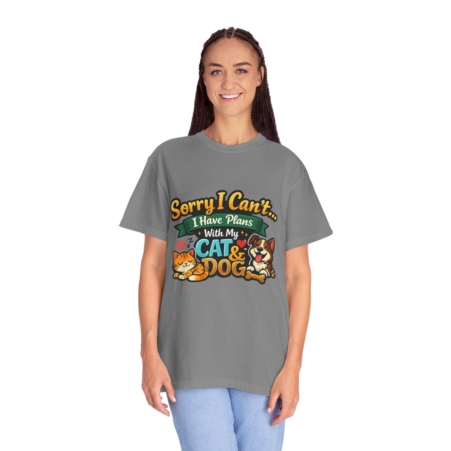 Sorry I Can't — I Have Plans With My Cat & Dog T-Shirt