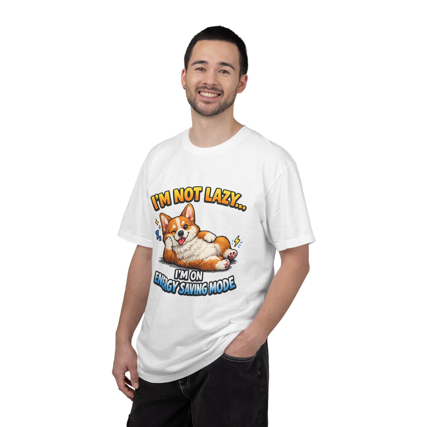 Corgi Energy Saving Mode T-Shirt — "I'm Not Lazy" Cute Dog Graphic Tee