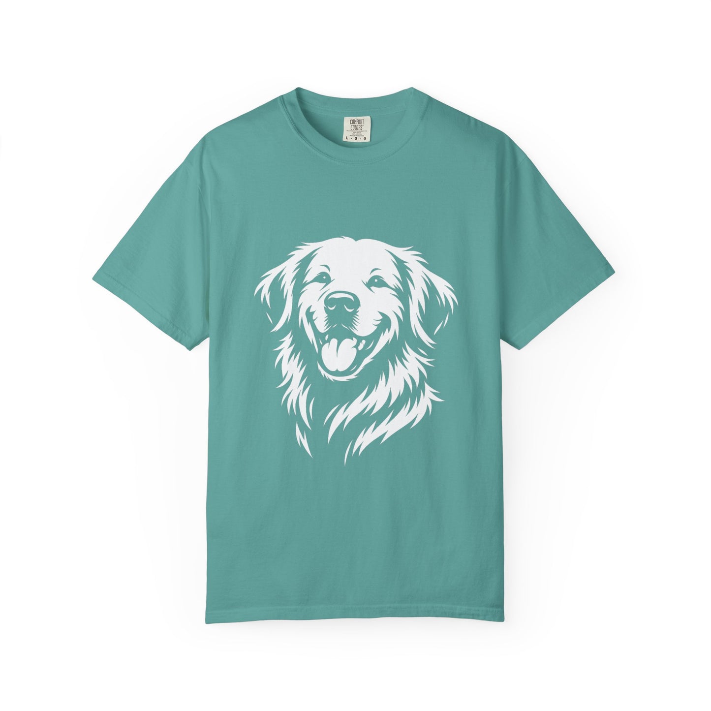 Happy Golden Retriever T-Shirt — Smiling Dog Portrait Tee for Dog Lovers