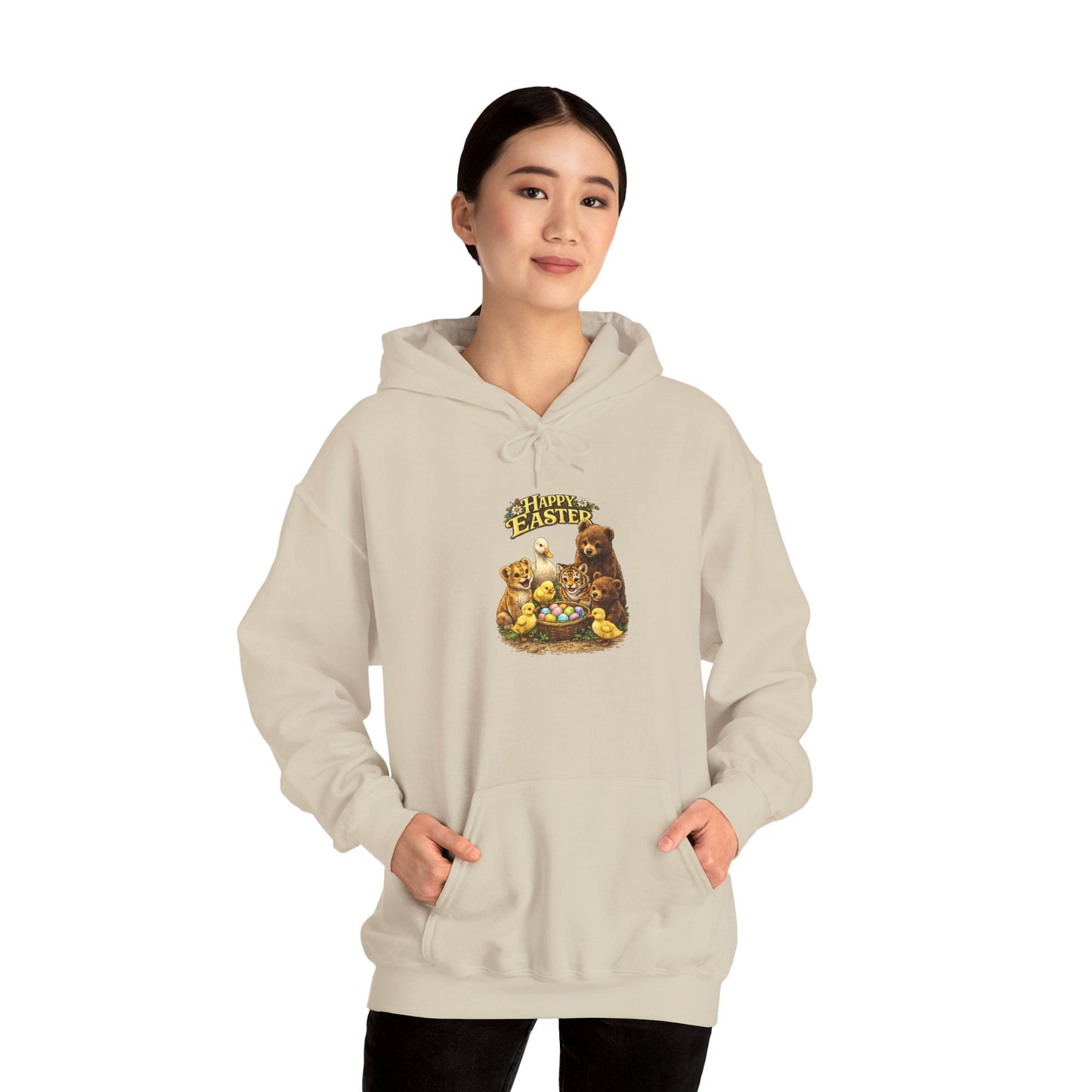 Happy Easter Lions, Tigers, Bears Unisex Heavy Blend™ Hooded Sweatshirt