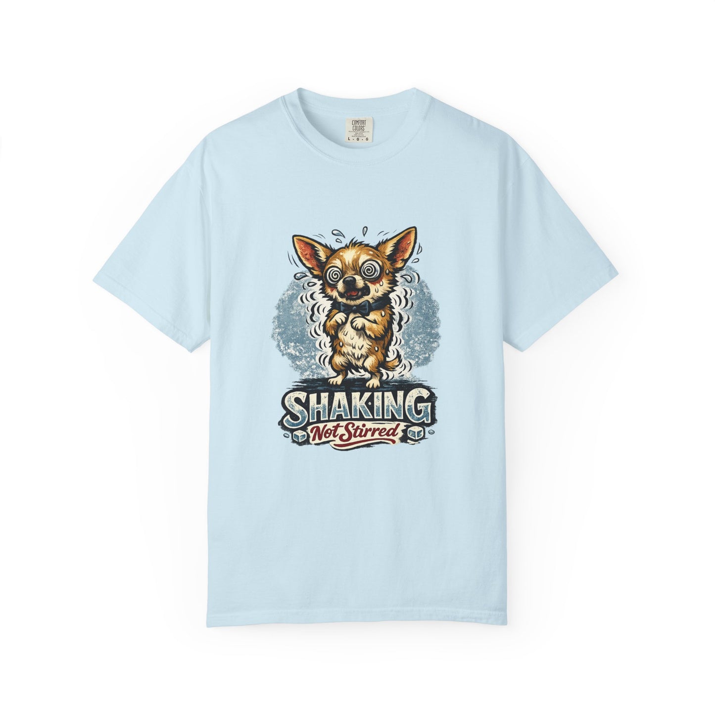 T-Shirt — 'Shaking Not Stirred' Cute Shivering Chihuahua Graphic Tee