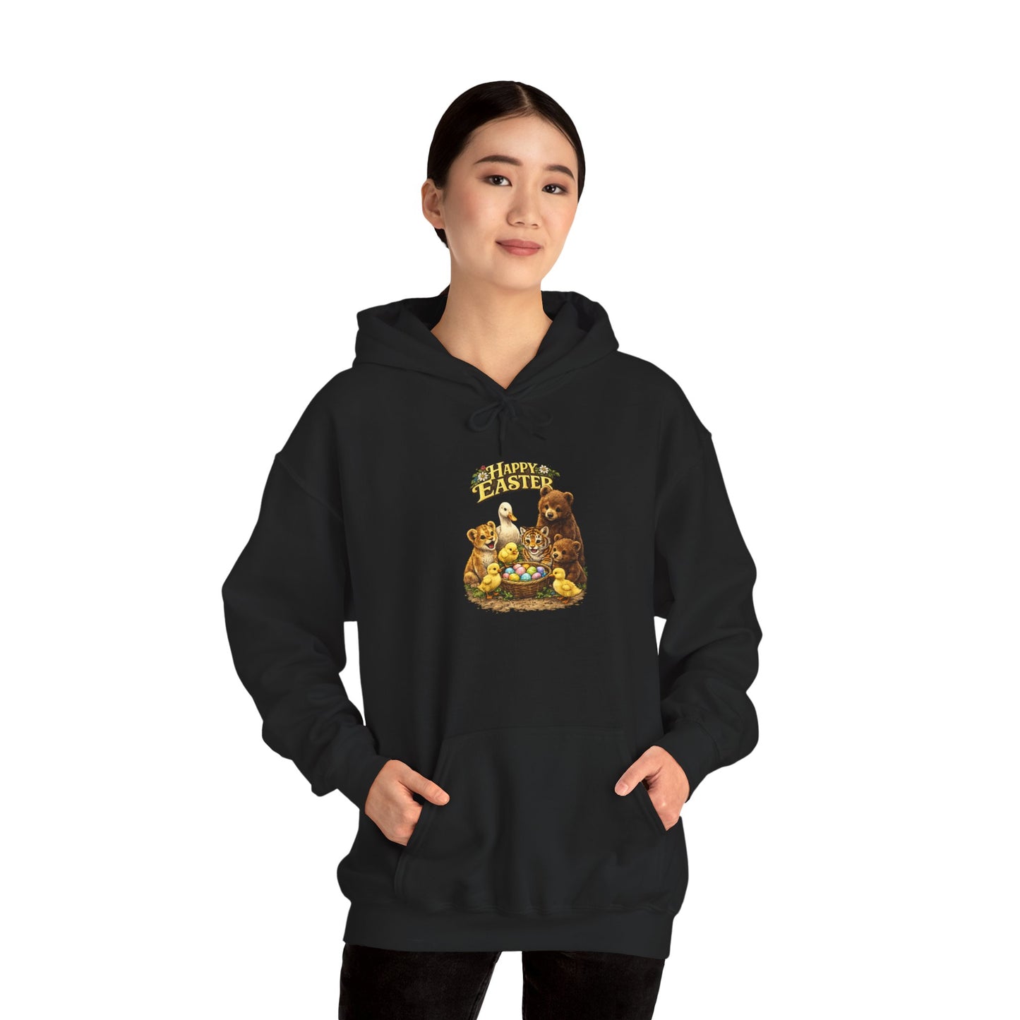 Happy Easter Lions, Tigers, Bears Unisex Heavy Blend™ Hooded Sweatshirt