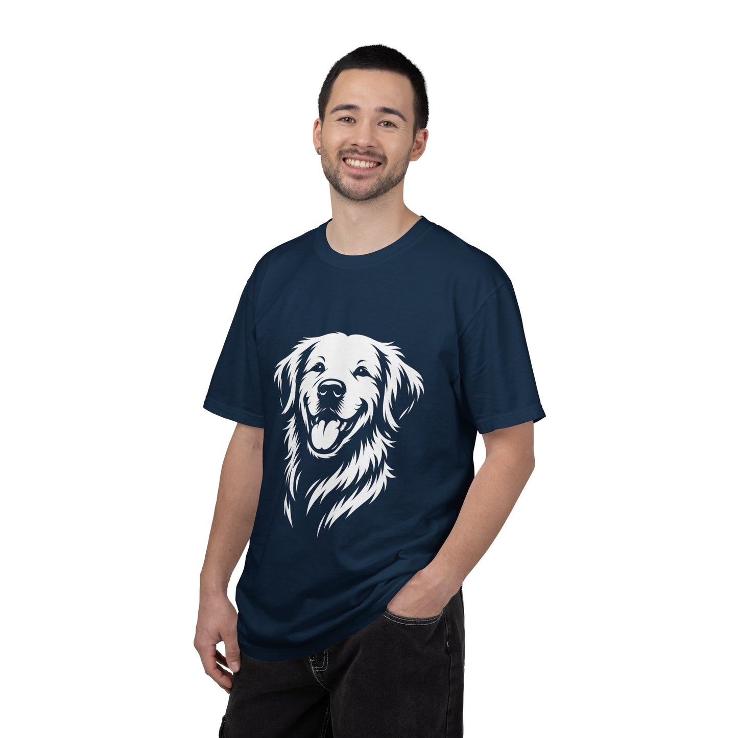 Happy Golden Retriever T-Shirt — Smiling Dog Portrait Tee for Dog Lovers