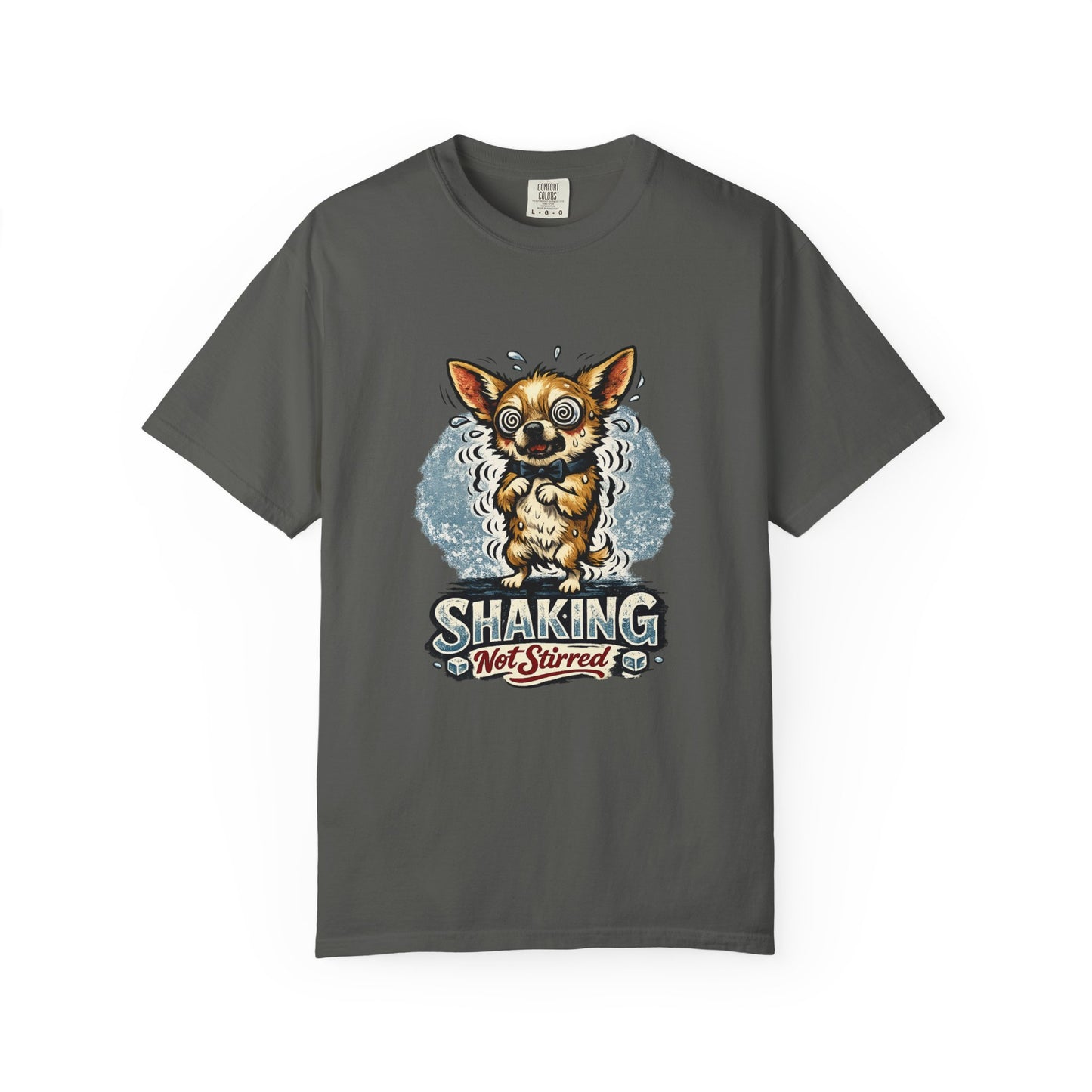 T-Shirt — 'Shaking Not Stirred' Cute Shivering Chihuahua Graphic Tee