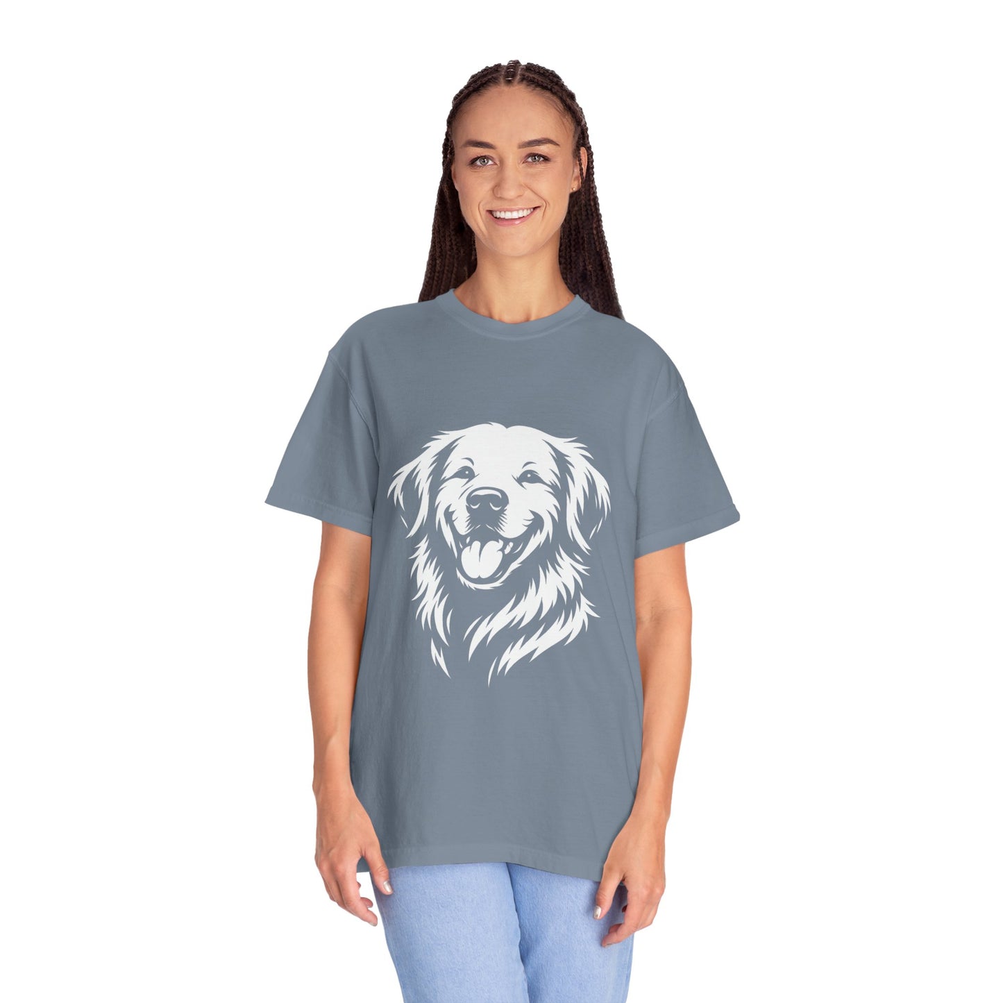 Happy Golden Retriever T-Shirt — Smiling Dog Portrait Tee for Dog Lovers
