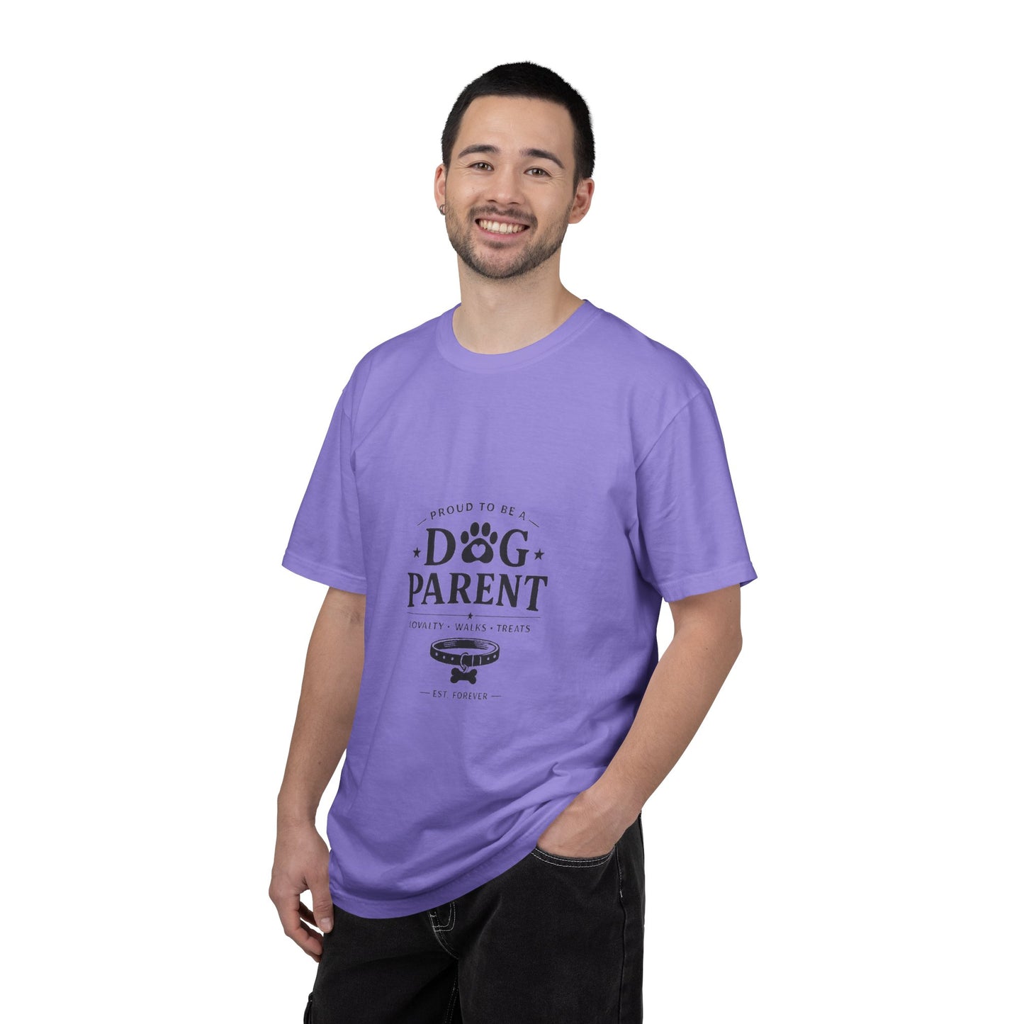 Dog Parent T-Shirt — Proud to Be a Dog Parent Graphic Tee in black lettering