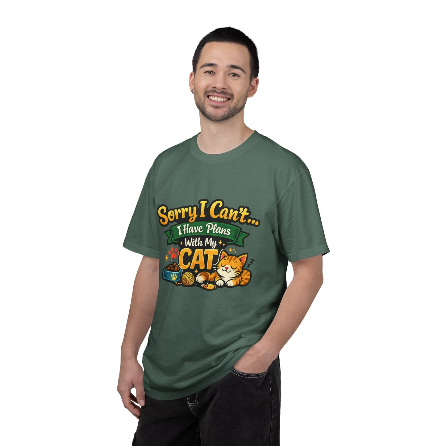 Cat Lover T-Shirt — "Sorry I Can’t... I Have Plans With My Cat" Graphic Tee