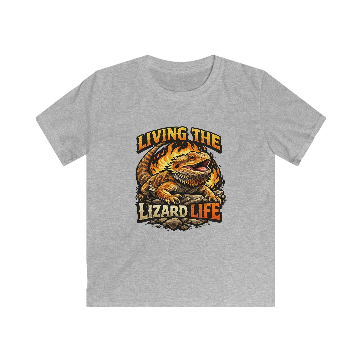 Kids Tee — "Living the Lizard Life" Bearded Dragon Graphic Shirt