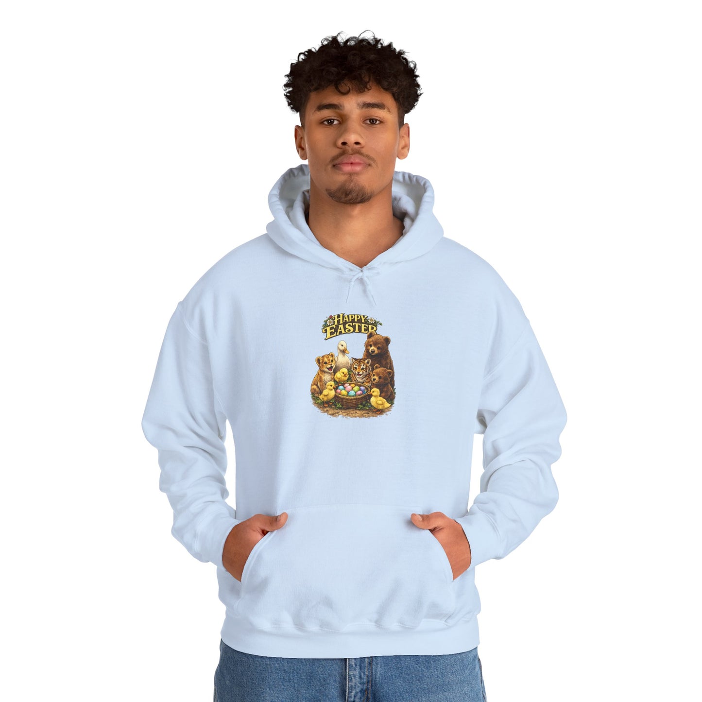 Happy Easter Lions, Tigers, Bears Unisex Heavy Blend™ Hooded Sweatshirt