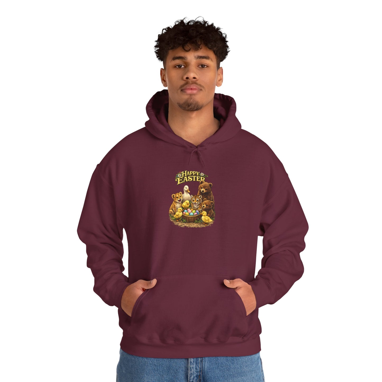 Happy Easter Lions, Tigers, Bears Unisex Heavy Blend™ Hooded Sweatshirt