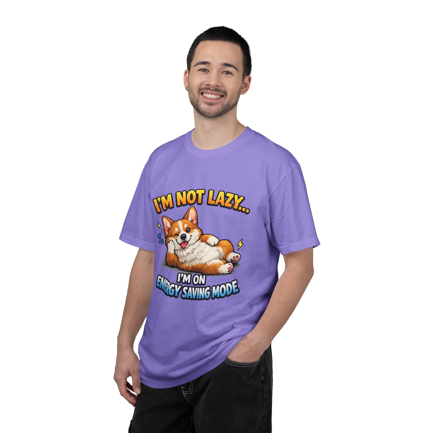 Corgi Energy Saving Mode T-Shirt — "I'm Not Lazy" Cute Dog Graphic Tee