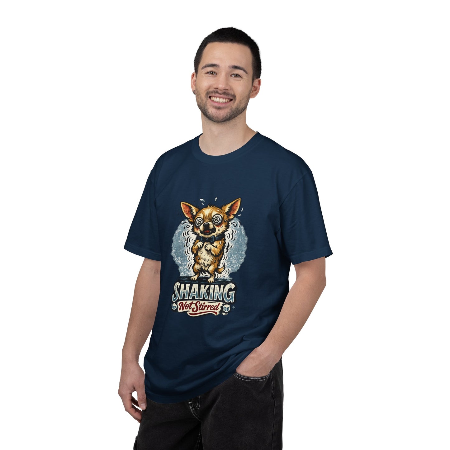T-Shirt — 'Shaking Not Stirred' Cute Shivering Chihuahua Graphic Tee