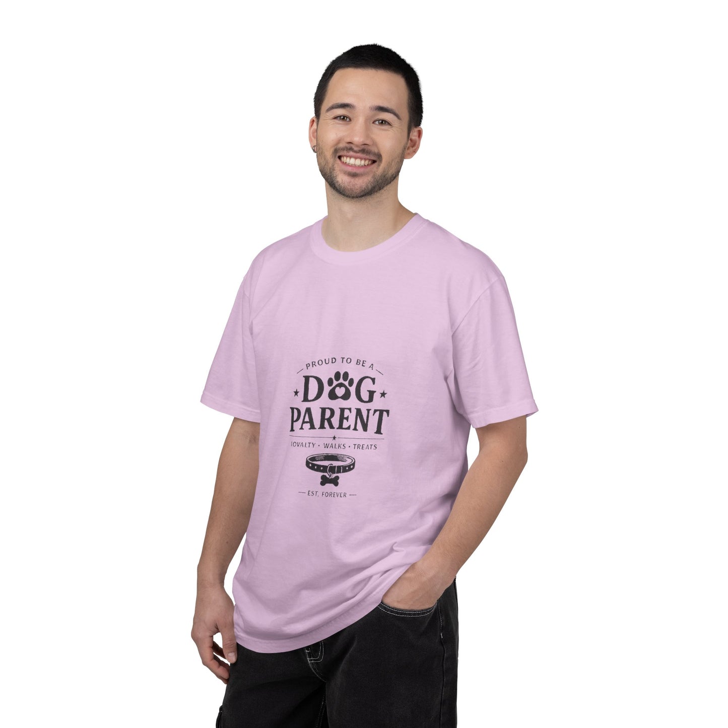Dog Parent T-Shirt — Proud to Be a Dog Parent Graphic Tee in black lettering