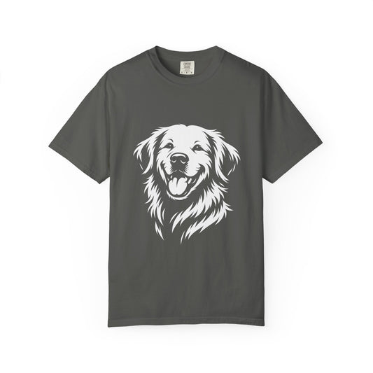 Happy Golden Retriever T-Shirt — Smiling Dog Portrait Tee for Dog Lovers