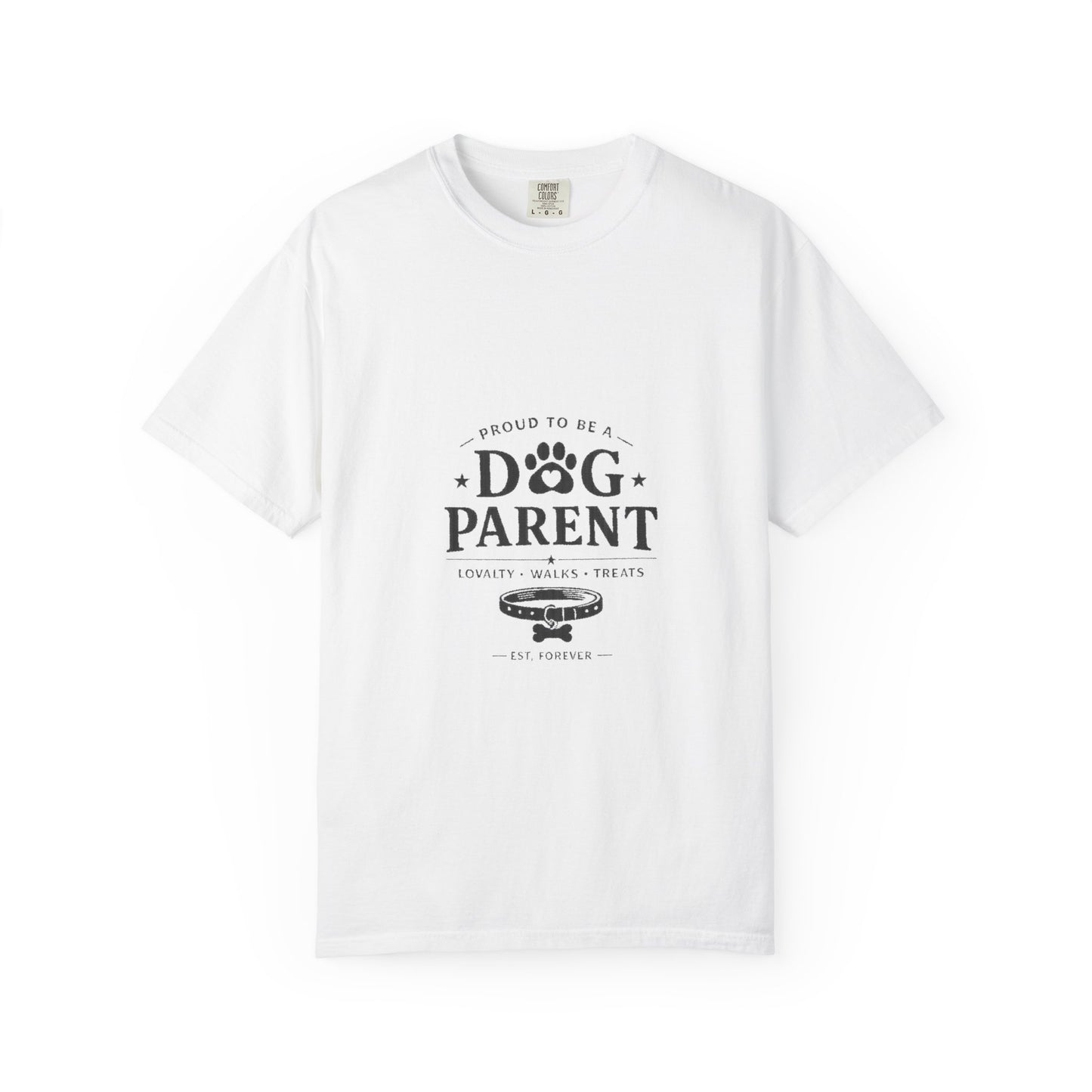 Dog Parent T-Shirt — Proud to Be a Dog Parent Graphic Tee in black lettering