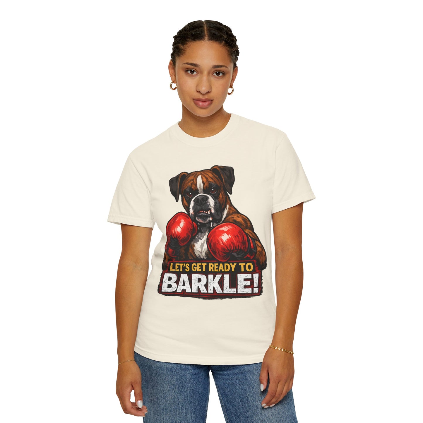 Boxer Dog Boxing T‑Shirt — "Let’s Get Ready to Barkle!" Funny Dog Lover Tee