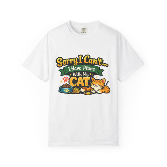 Cat Lover T-Shirt — "Sorry I Can’t... I Have Plans With My Cat" Graphic Tee