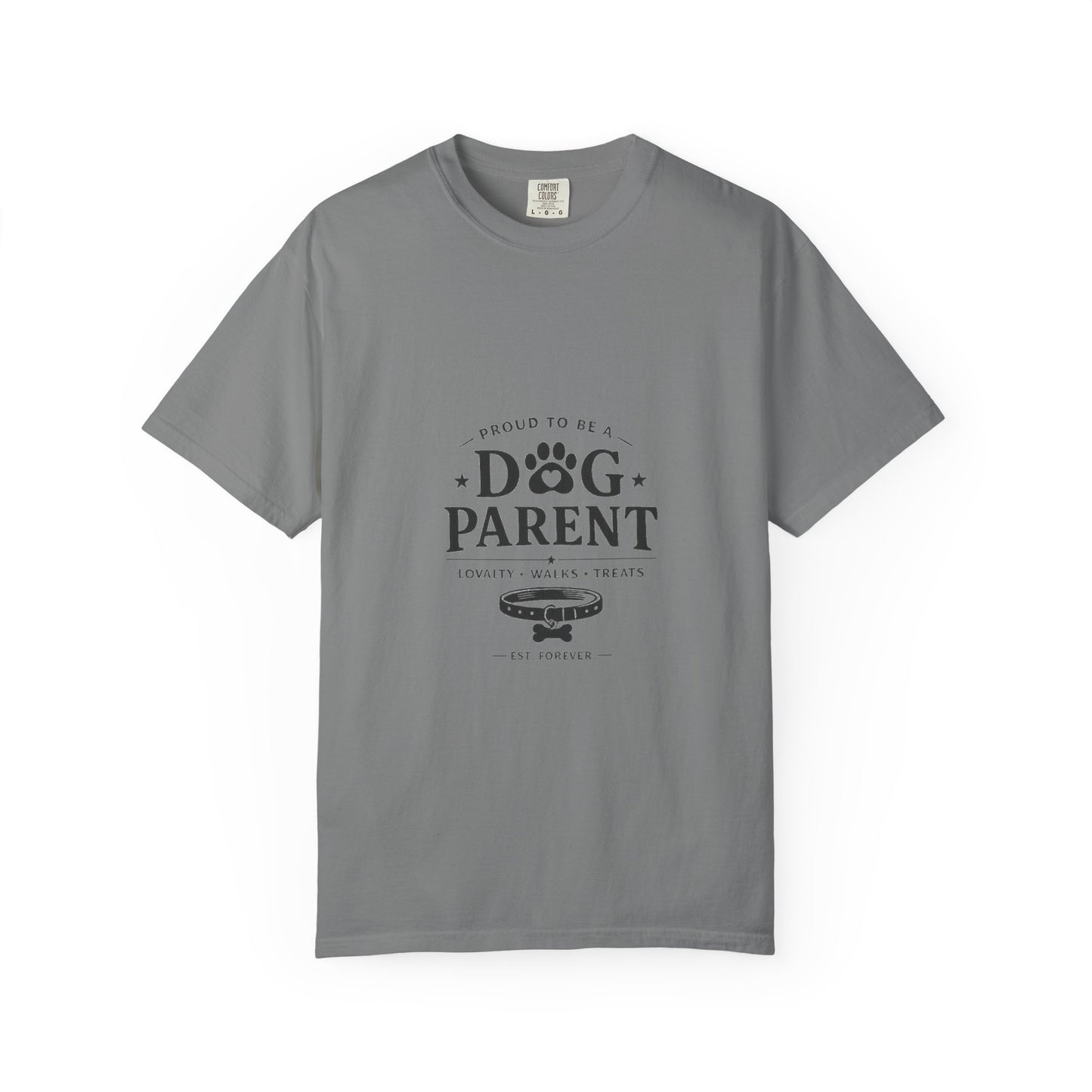 Dog Parent T-Shirt — Proud to Be a Dog Parent Graphic Tee in black lettering