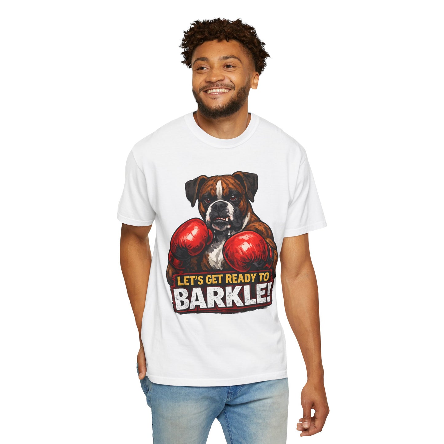 Boxer Dog Boxing T‑Shirt — "Let’s Get Ready to Barkle!" Funny Dog Lover Tee