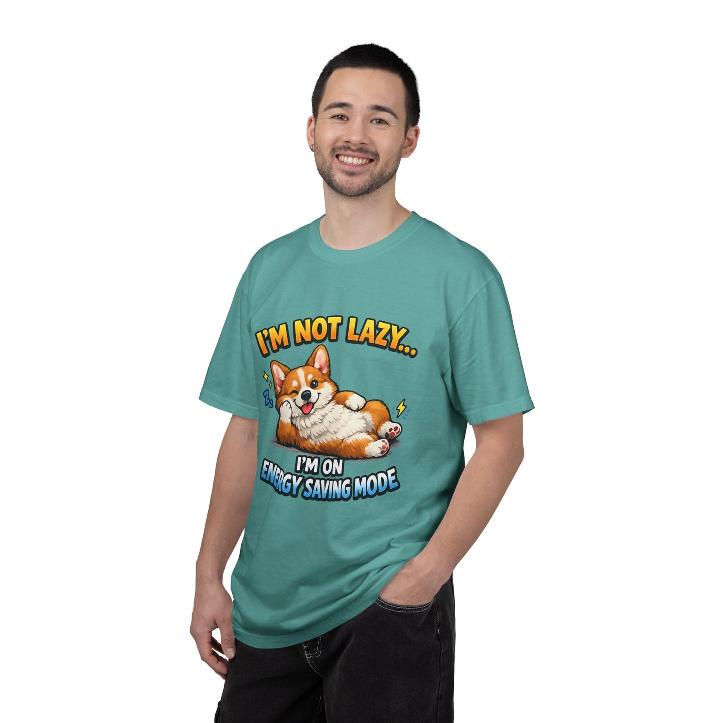 Corgi Energy Saving Mode T-Shirt — "I'm Not Lazy" Cute Dog Graphic Tee