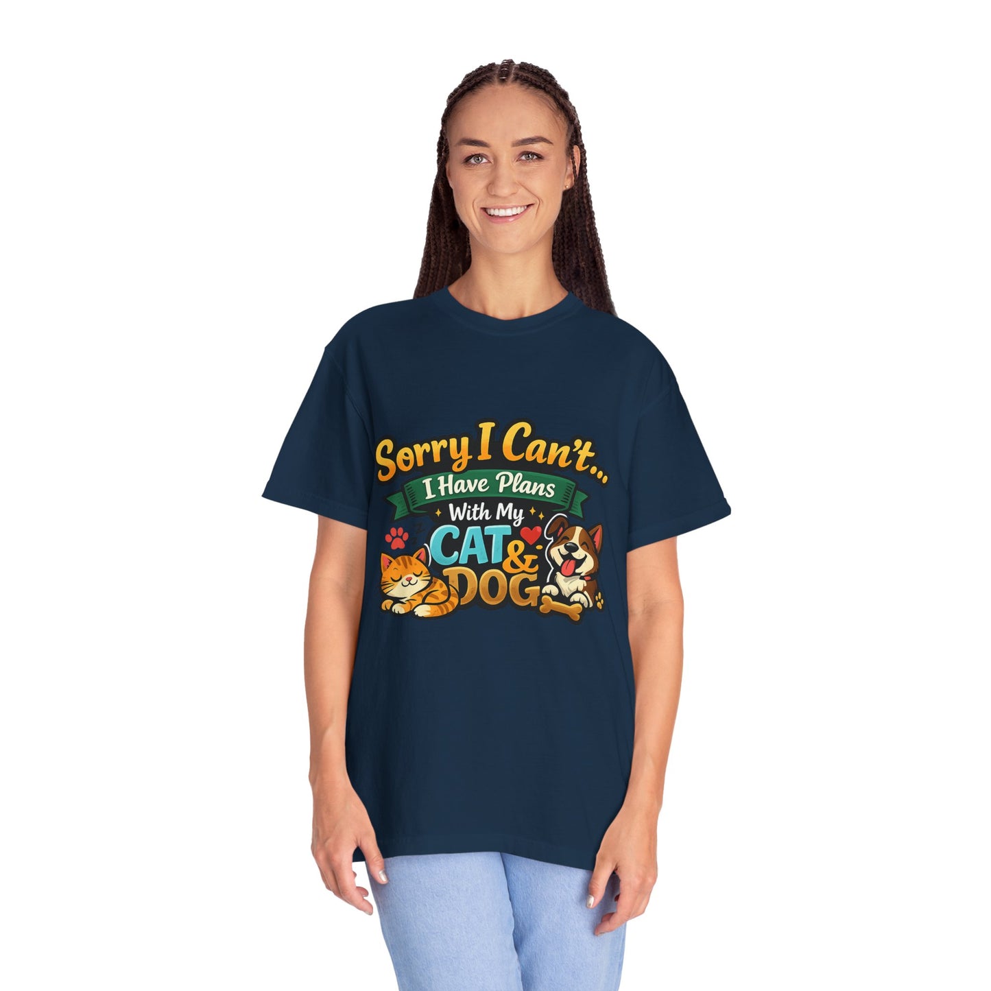 Sorry I Can't — I Have Plans With My Cat & Dog T-Shirt