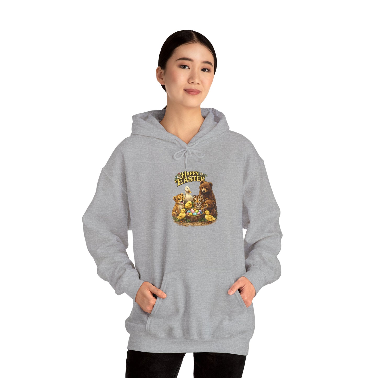 Happy Easter Lions, Tigers, Bears Unisex Heavy Blend™ Hooded Sweatshirt