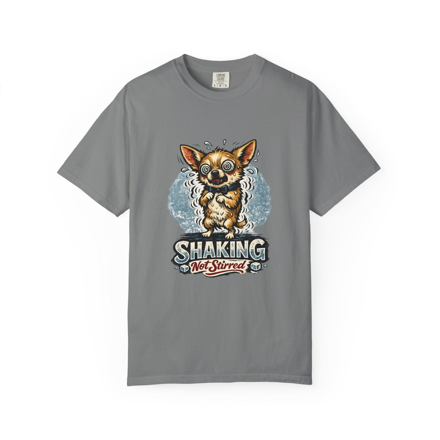 T-Shirt — 'Shaking Not Stirred' Cute Shivering Chihuahua Graphic Tee