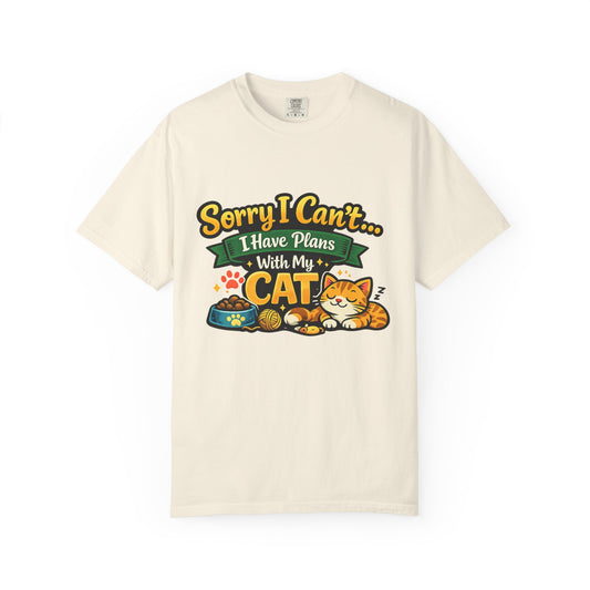 Cat Lover T-Shirt — "Sorry I Can’t... I Have Plans With My Cat" Graphic Tee