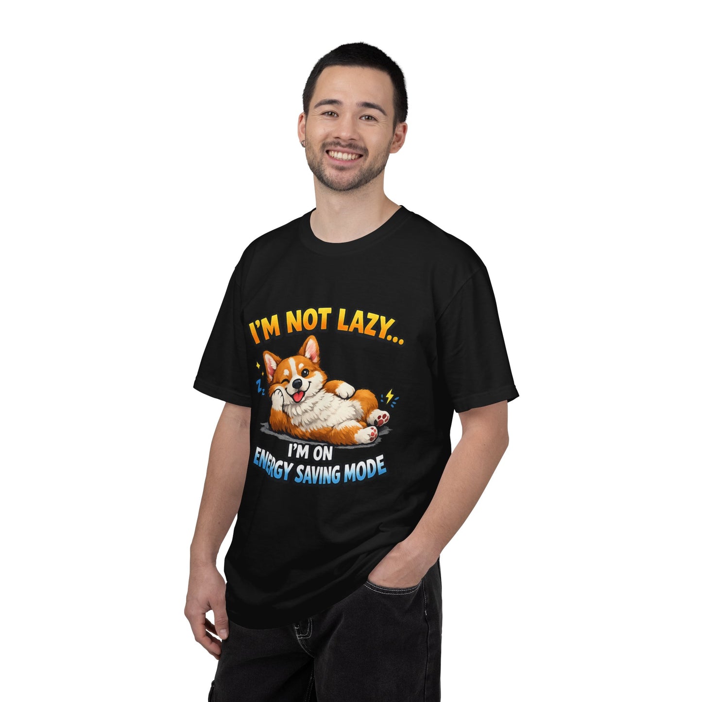 Corgi Energy Saving Mode T-Shirt — "I'm Not Lazy" Cute Dog Graphic Tee