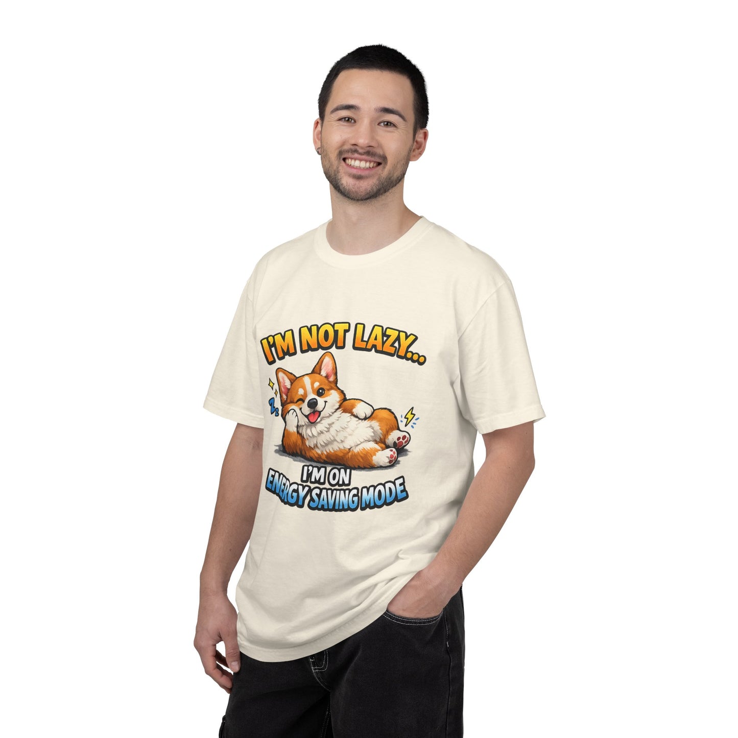Corgi Energy Saving Mode T-Shirt — "I'm Not Lazy" Cute Dog Graphic Tee