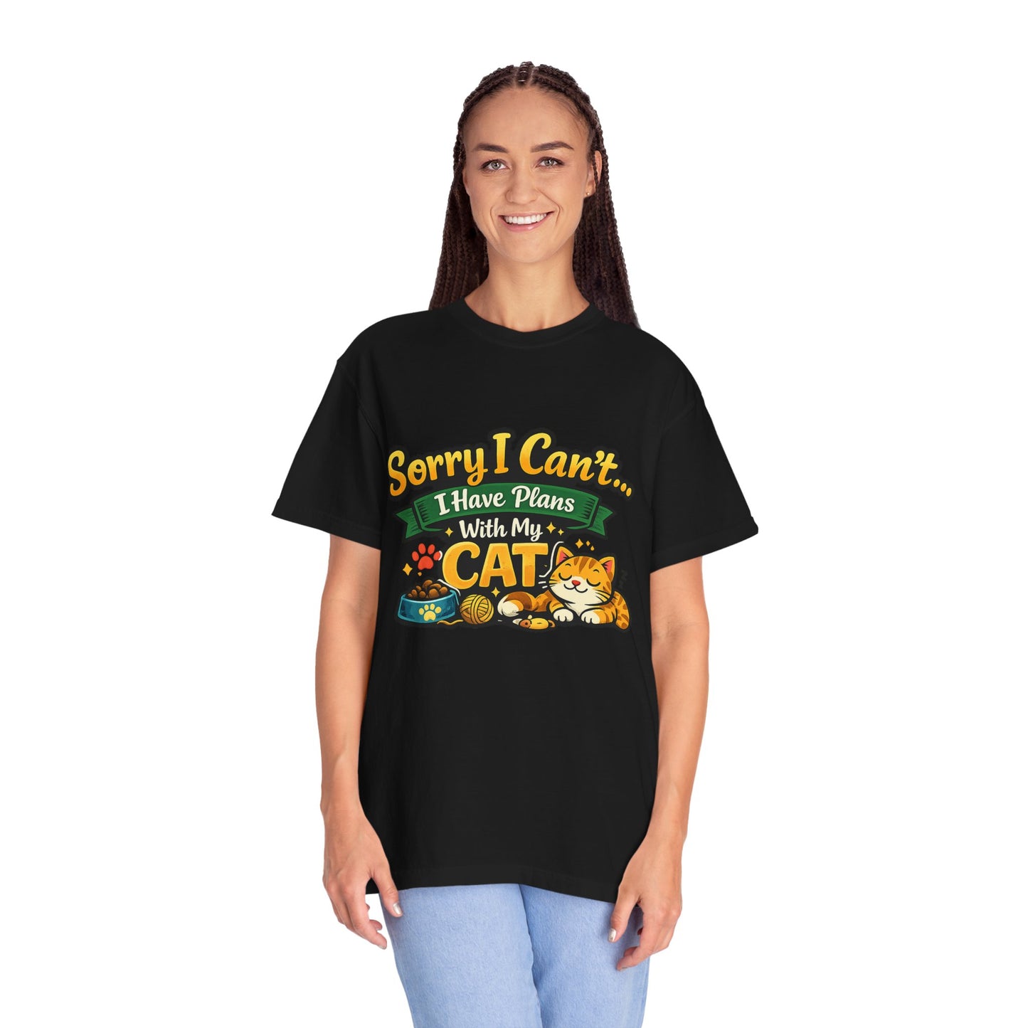 Cat Lover T-Shirt — "Sorry I Can’t... I Have Plans With My Cat" Graphic Tee