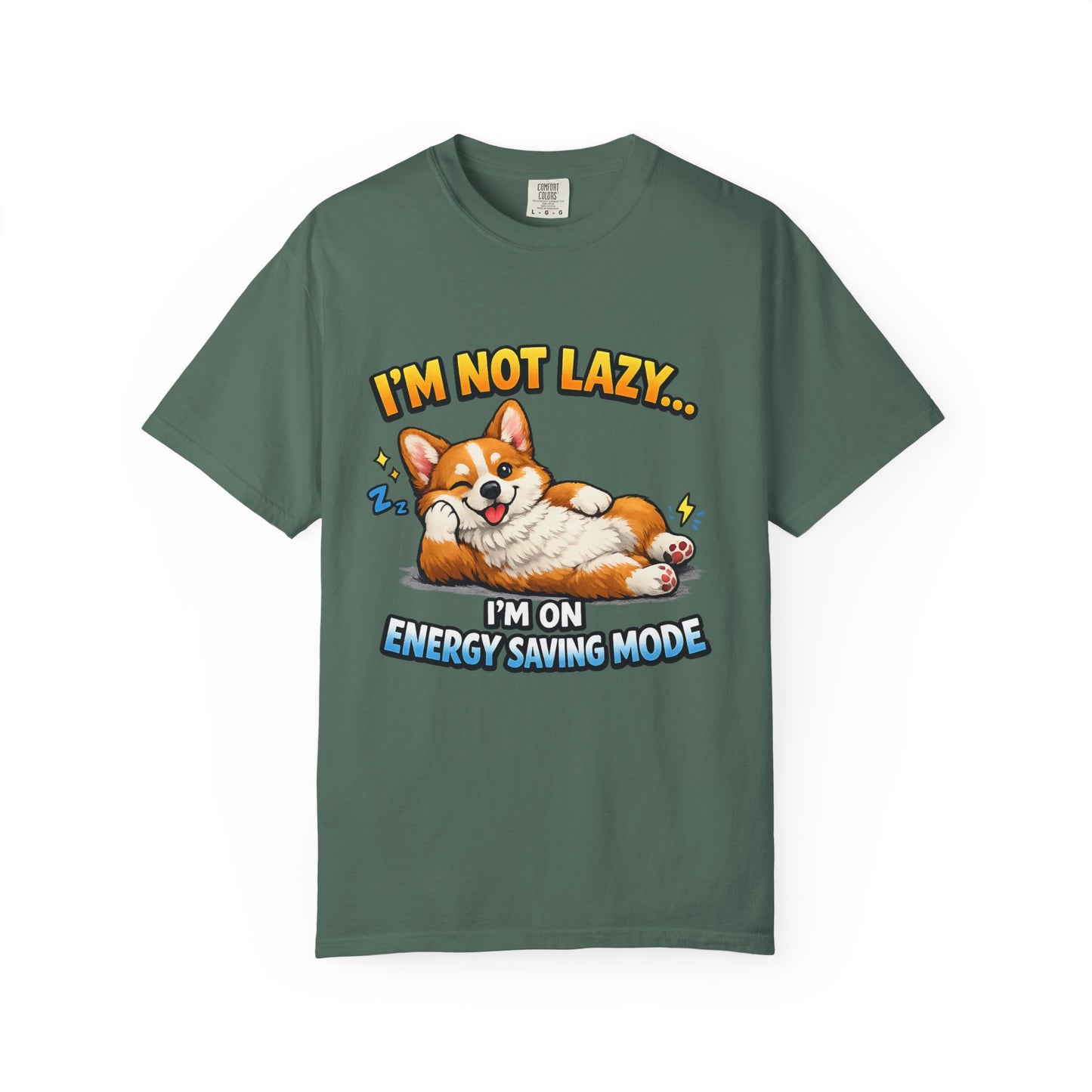Corgi Energy Saving Mode T-Shirt — "I'm Not Lazy" Cute Dog Graphic Tee